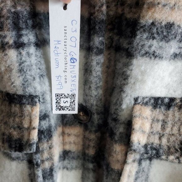 Santuary Town Plaid Wool-Blend Shacket Size M - Picture 10 of 12